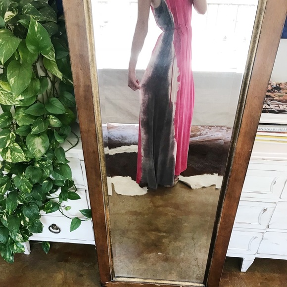 C&C Pink Tie-Died Raw Silk Maxi - Picture 4 of 8